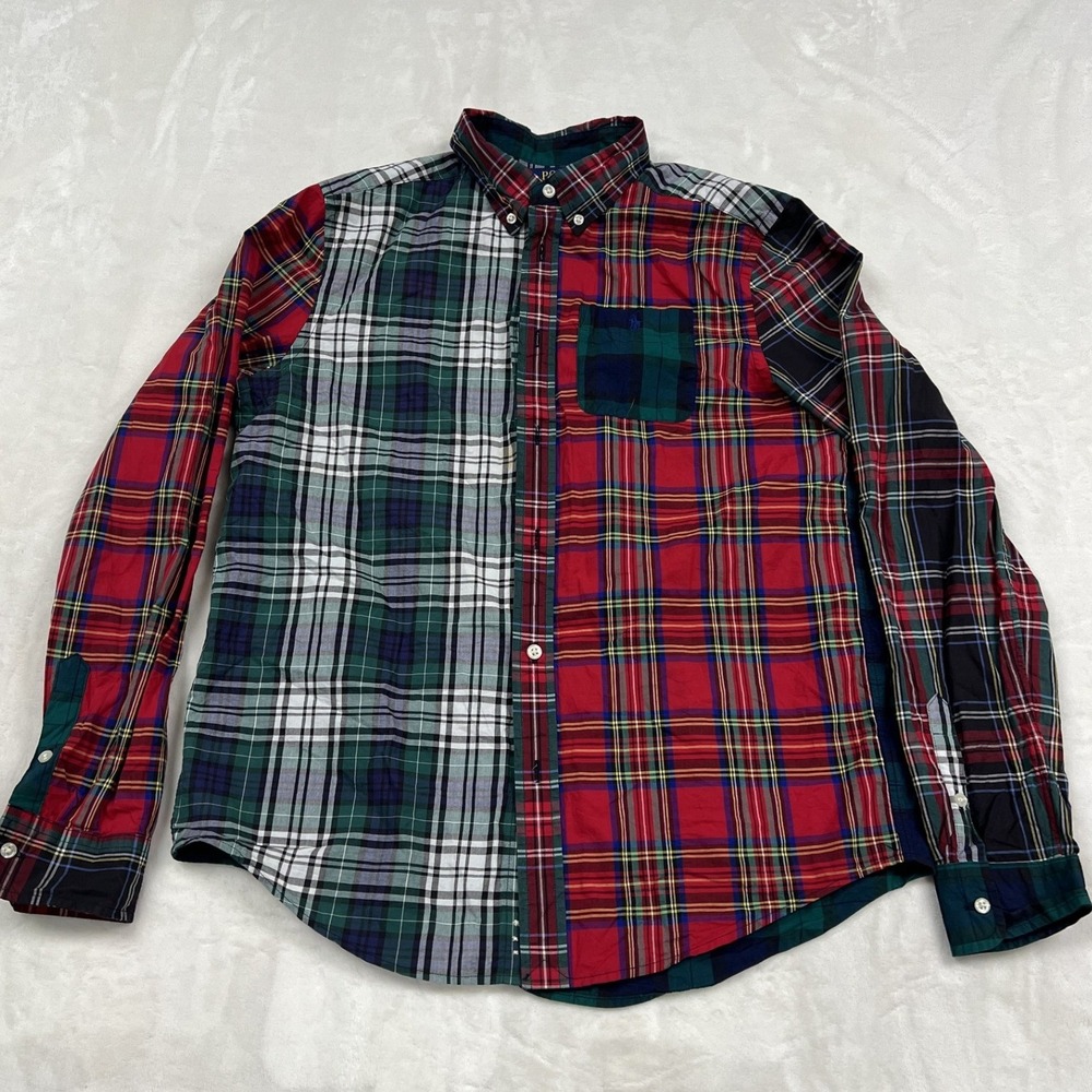 polo ralph lauren Button Down Shirt boys XL Multicolor Colorblock Long Sleeve